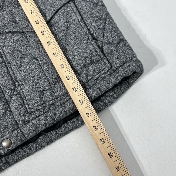 Banana Republic Quilted Puffer Vest Mens L Gray Textured Lined Outdoor Cabincore - Picture 12 of 12